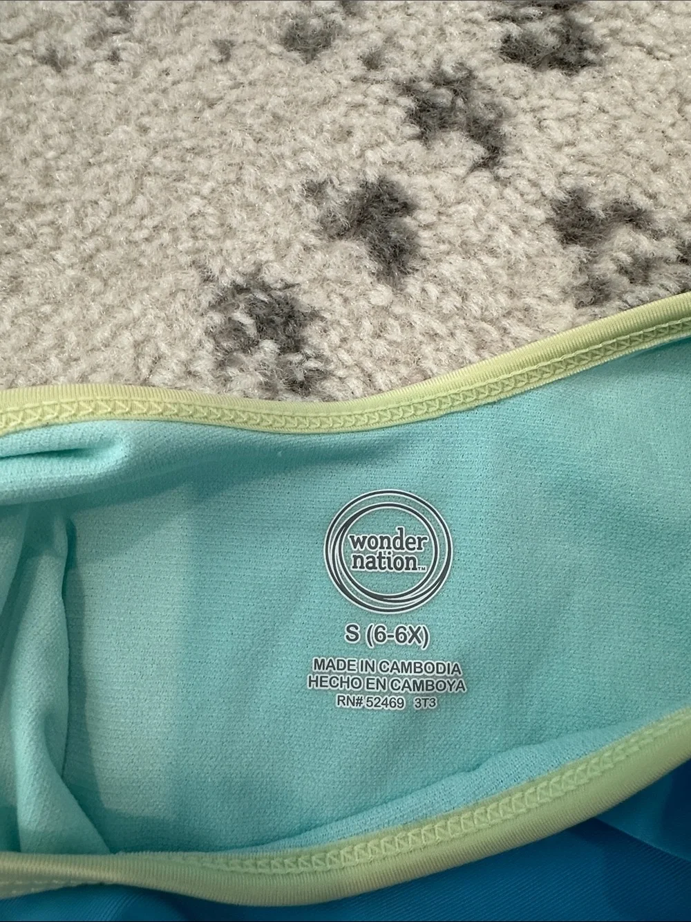 wonder nation Two-Tone Aqua and Lemon Girls Swimsuit